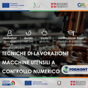 TECNICHE DI LAVORAZIONE MACCHINE UTENSILI A CONTROLLO NUMERICO Corso gratuito GOL